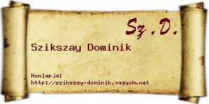 Szikszay Dominik névjegykártya