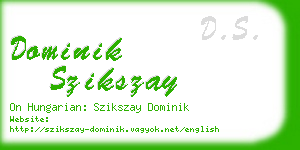 dominik szikszay business card
